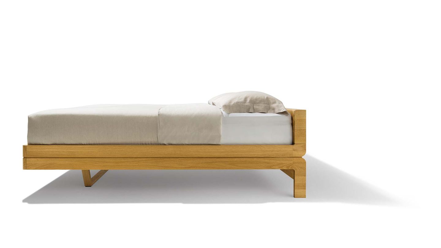 float solid wood bed in the basic version from the side float solid wood bed in the basic version from the side