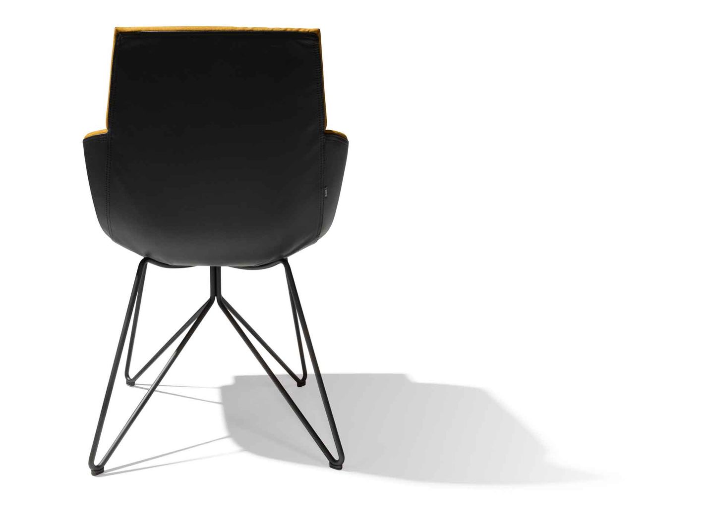 lui legére Stuhl mit schwarzem Drahtgestell in der Rückansicht