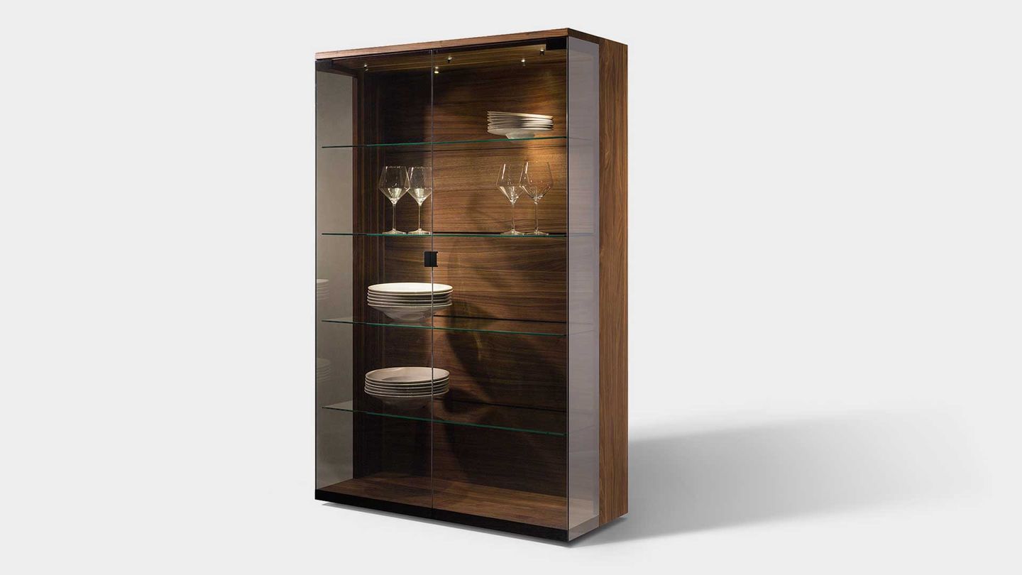 Vitrine nox en bois massif avec verre palladium Vitrine nox en bois massif avec verre palladium