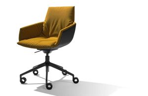 lui legére Bürodrehstuhl mit schwarzem Gestell mit Rollen in der schrägen Seitenansicht lui legére Bürodrehstuhl mit schwarzem Gestell mit Rollen in der schrägen Seitenansicht