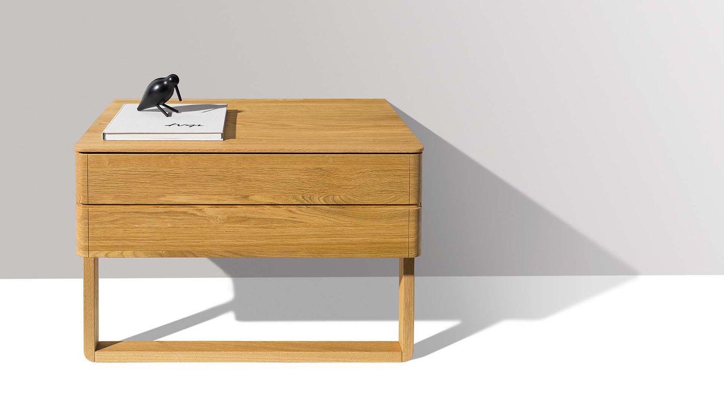 float bedside cabinet with solid wood slide by TEAM 7 float bedside cabinet with solid wood slide by TEAM 7