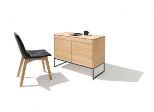 filigno writing desk in oak white oil with metal frame base in matt black by TEAM 7 filigno writing desk in oak white oil with metal frame base in matt black by TEAM 7