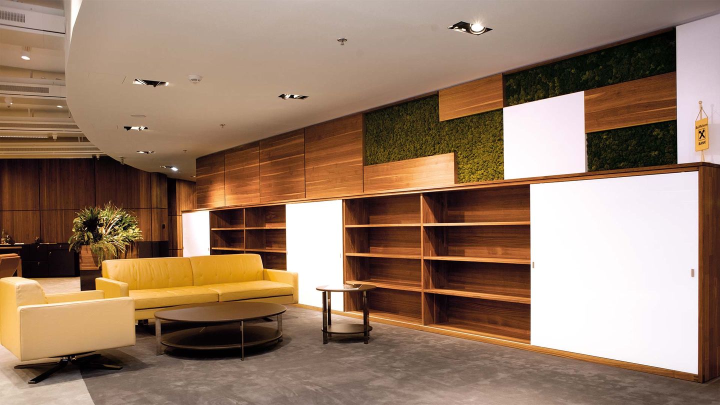 TEAM 7 custom-made furniture at Raiffeisenbank Bucharest