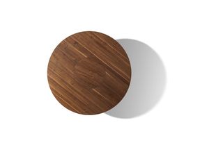 miró Fixtisch in Nussbaum mit Drehscheibe aus Nussbaumholz miró Fixtisch in Nussbaum mit Drehscheibe aus Nussbaumholz