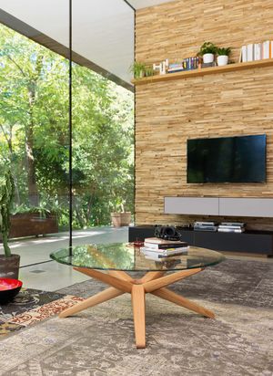 Couchtisch stern rund in Eiche Couchtisch stern rund in Eiche