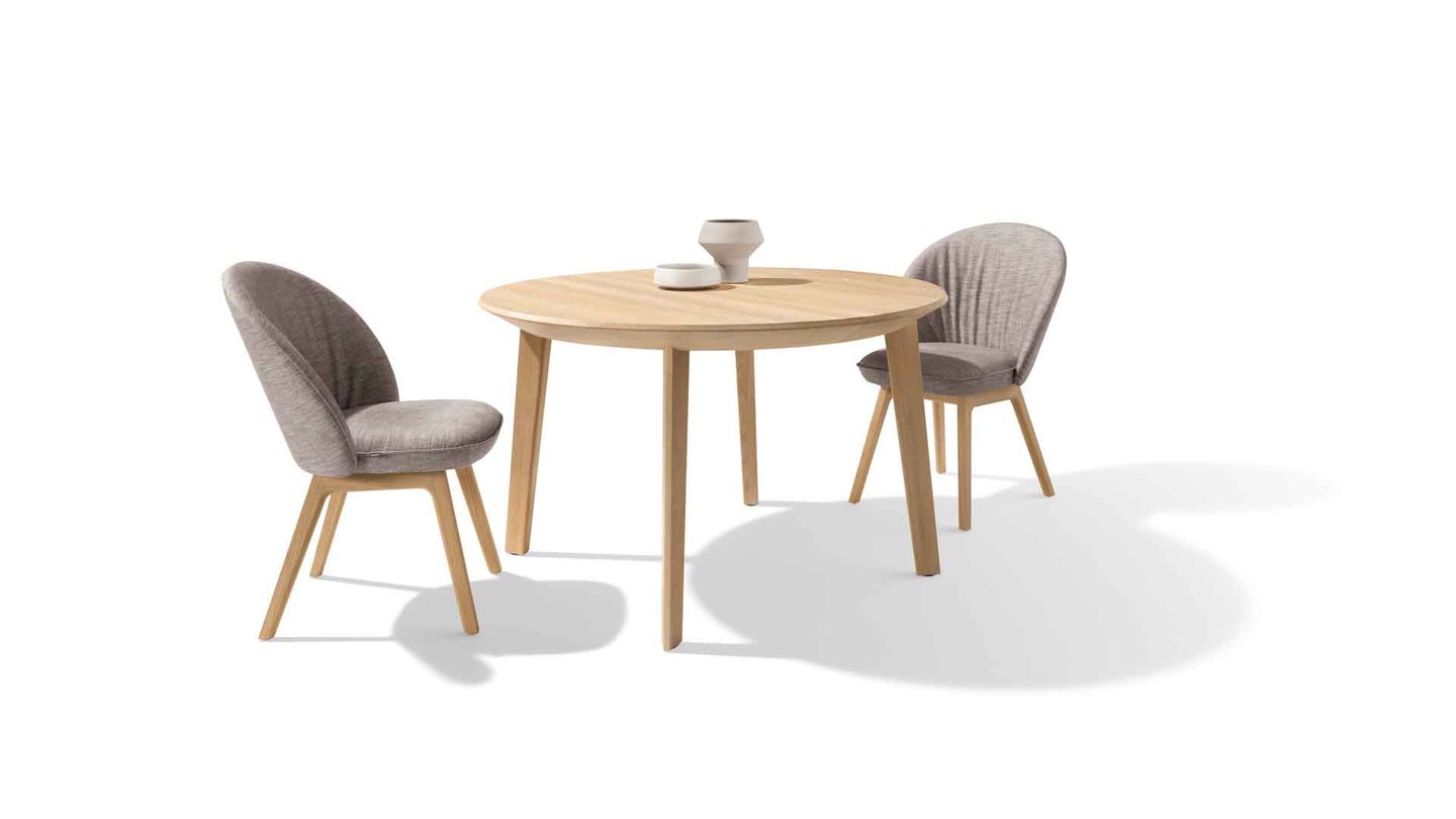 miró Auszugstisch in Eiche Weißöl mit flor Stühlen miró Auszugstisch in Eiche Weißöl mit flor Stühlen