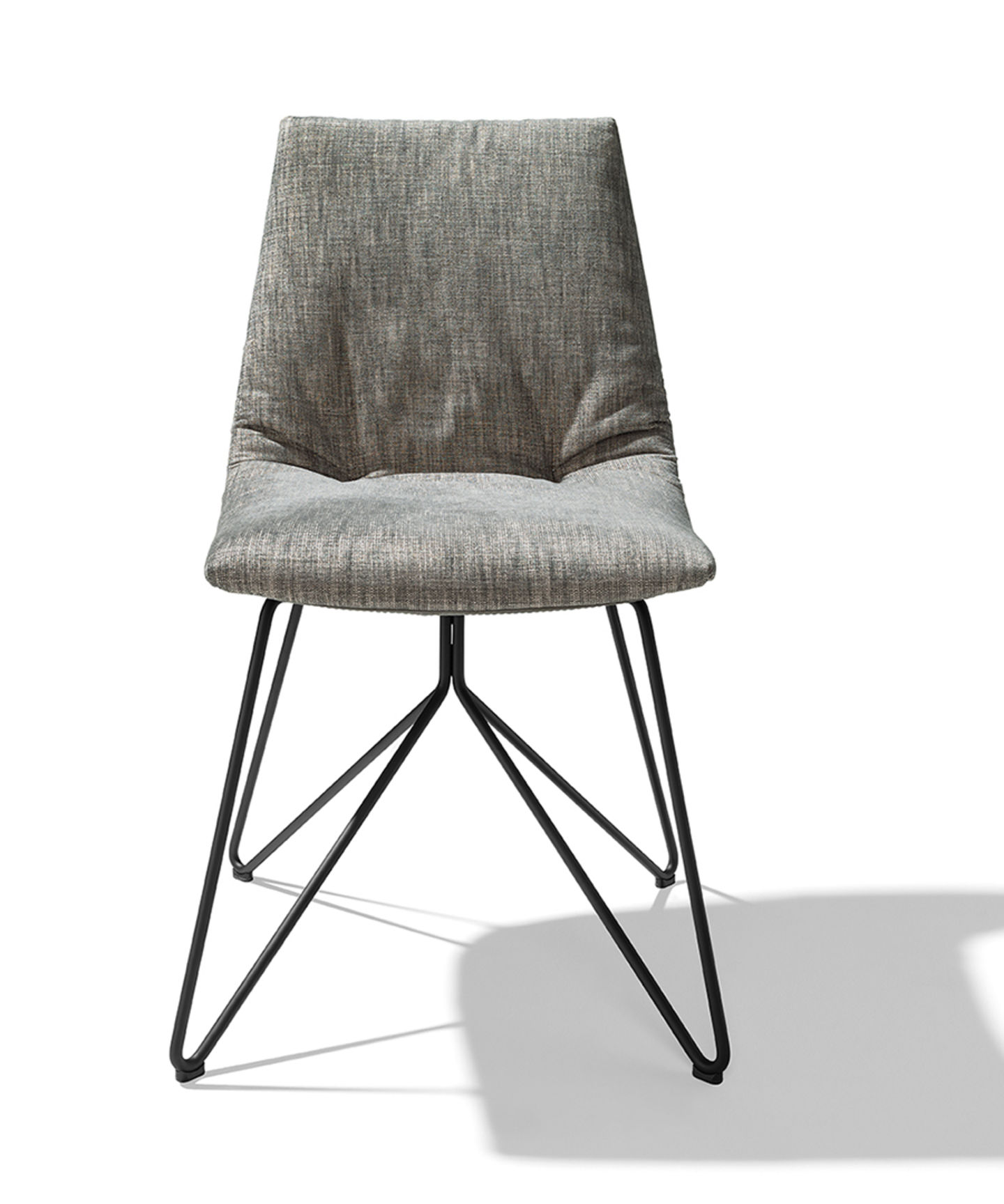 lui chair fabric maple wire frame stainless steel finish front