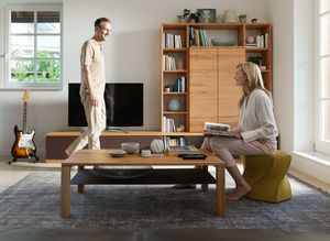 cubus pure wall unit with light wood and cubus coffee table