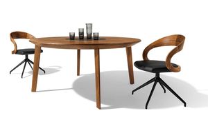 miró Fixtisch in Nussbaum mit girado Drehstühlen miró Fixtisch in Nussbaum mit girado Drehstühlen