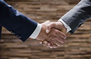 zwei sich gebende Hände