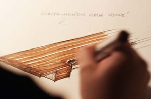 Designskizze eines TEAM 7 Möbels