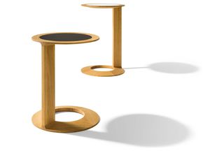 Designer-loup side tables with glass or leather Designer-loup side tables with glass or leather