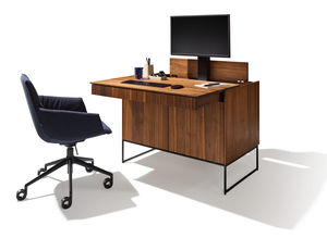 filigno writing desk in walnut with lui léger office swivel chair by TEAM 7 filigno writing desk in walnut with lui léger office swivel chair by TEAM 7
