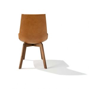 back view of the lui plus chair in walnut by TEAM 7