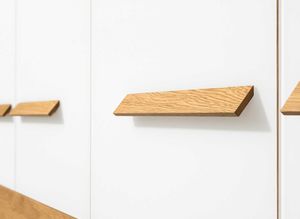 Griff soft Drehtürenschrank Eiche Weiß