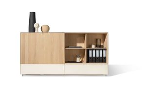 Credenza cubus pure in rovere olio bianco per wohnoffice