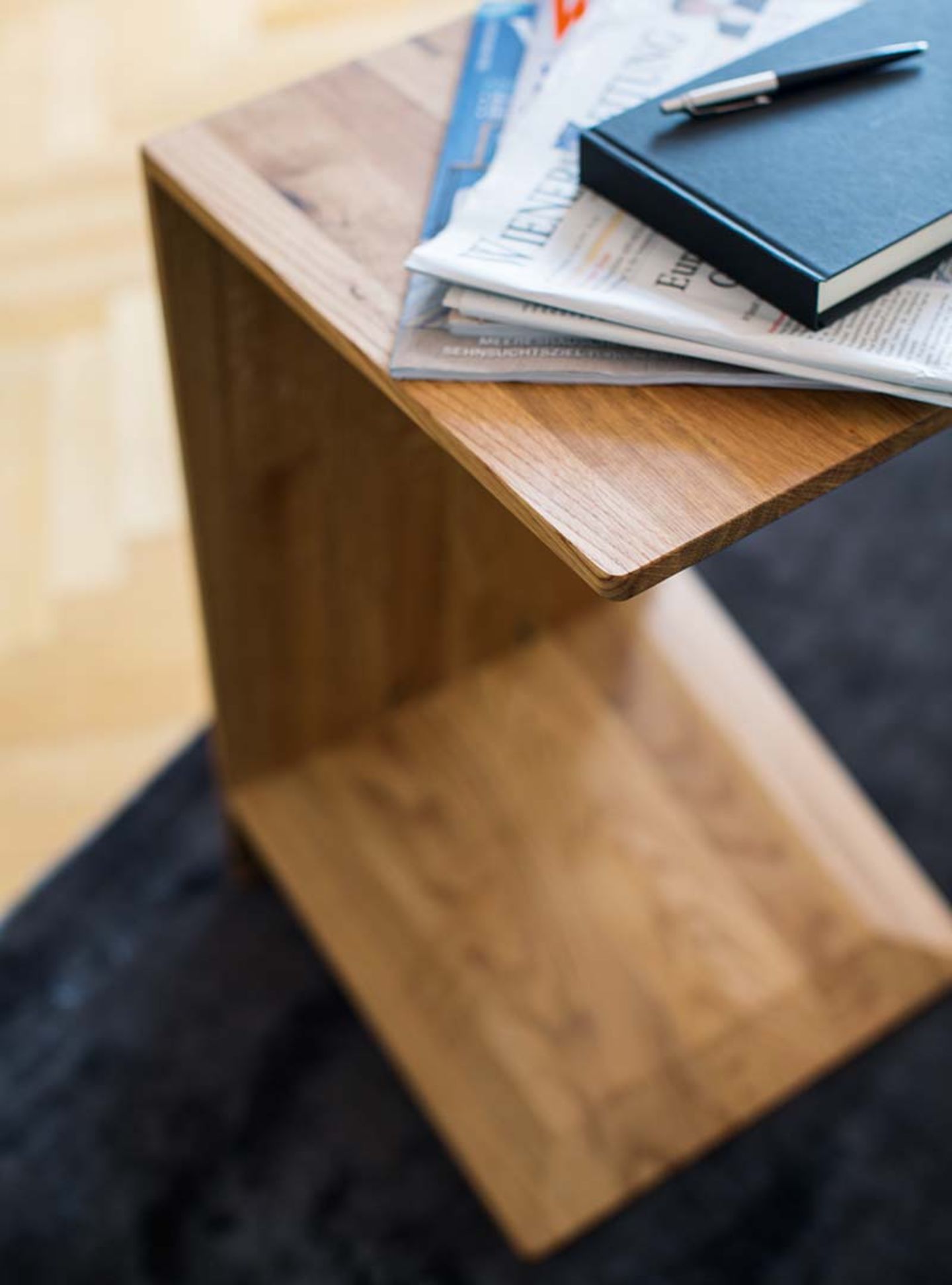 sidekick side table standing or lying down in walnut by TEAM 7 sidekick side table standing or lying down in walnut by TEAM 7