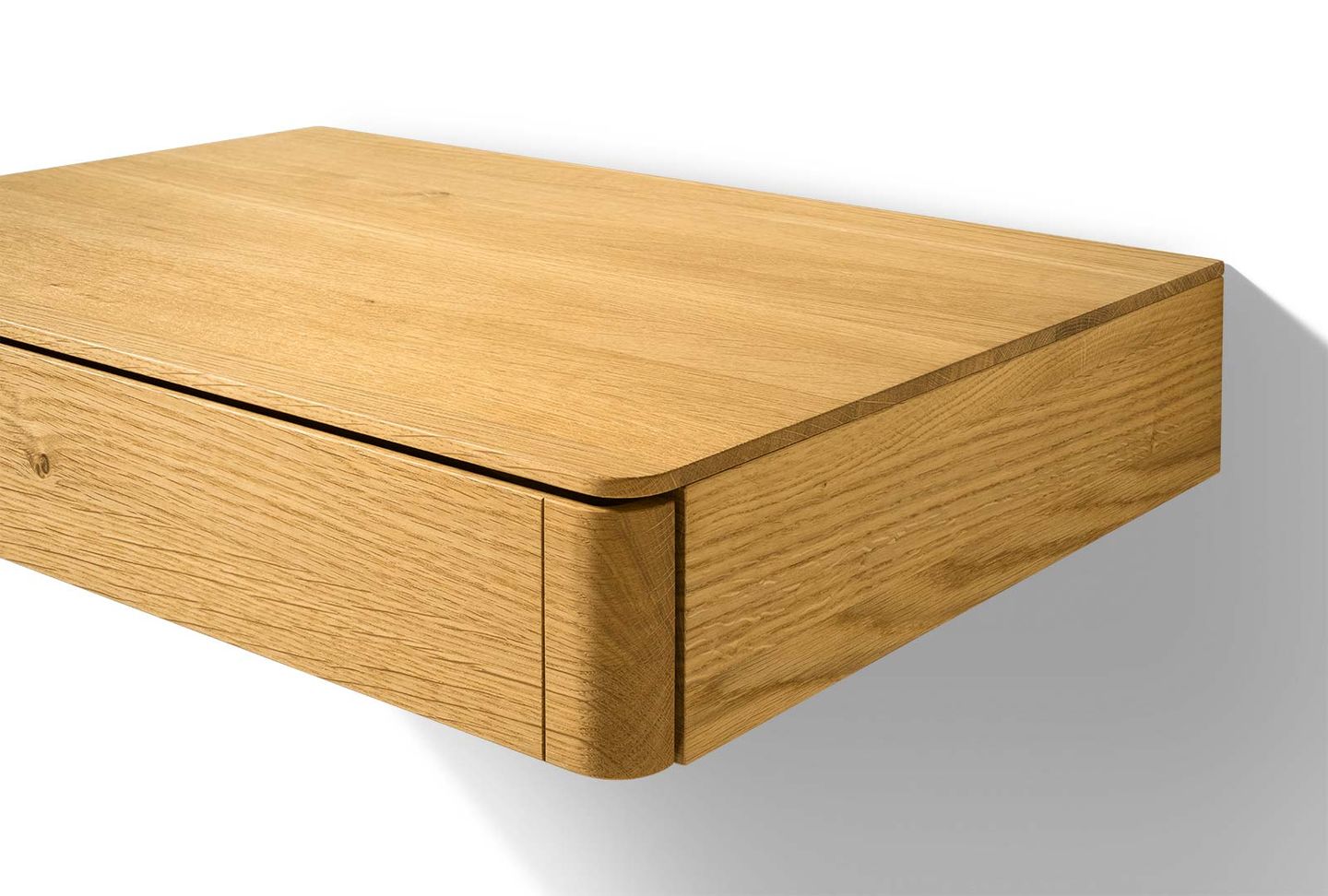 Table de chevet float en bois massif suspendue avec tiroir Table de chevet float en bois massif suspendue avec tiroir